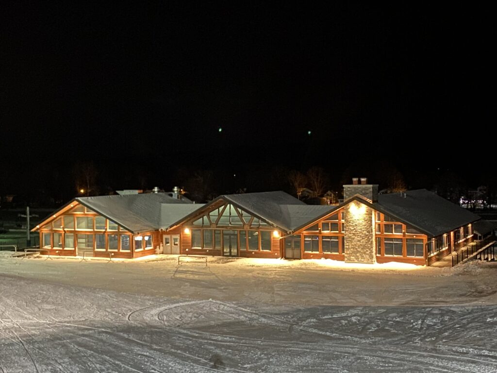 a house covered in snow